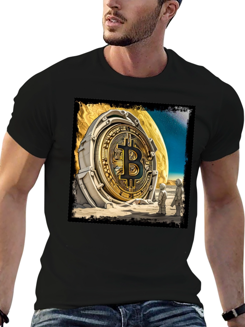 Bitcoin Moon Landing Graphic Tee