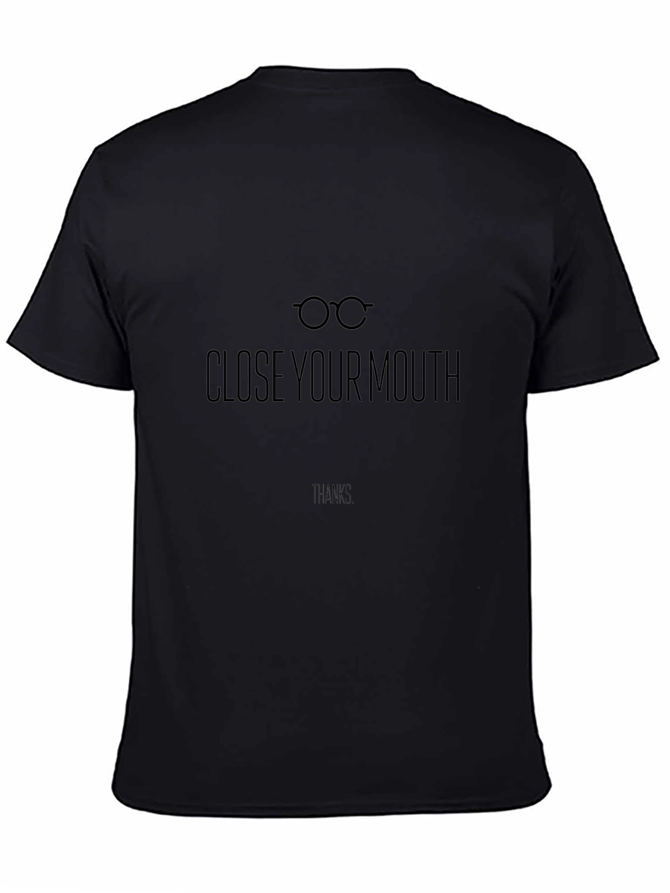 Close Your Mouth Graphic Tee - Mens Black T-Shirt