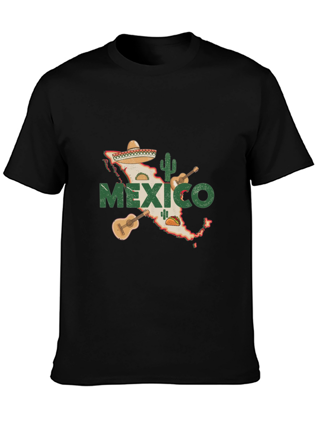 Mexico Map T-Shirt - Black Cotton Tee