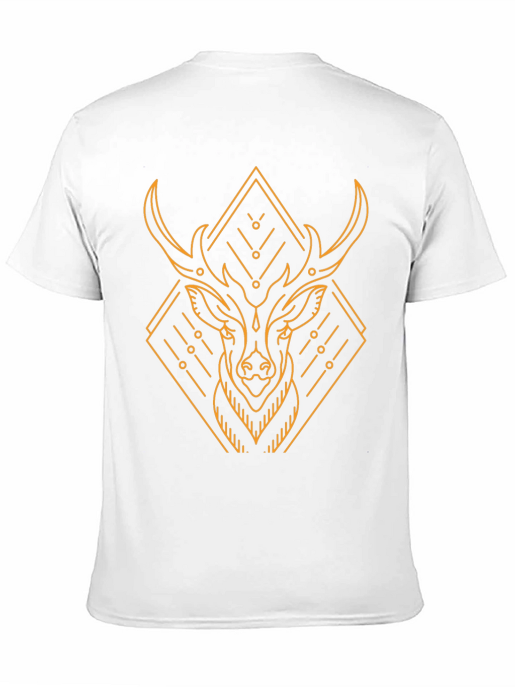 Geometric Deer Graphic Black T-Shirt