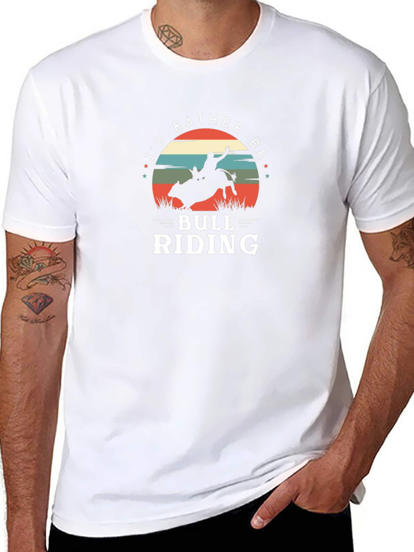 Bull Riding Graphic Tee - Cowboy Rodeo Shirt