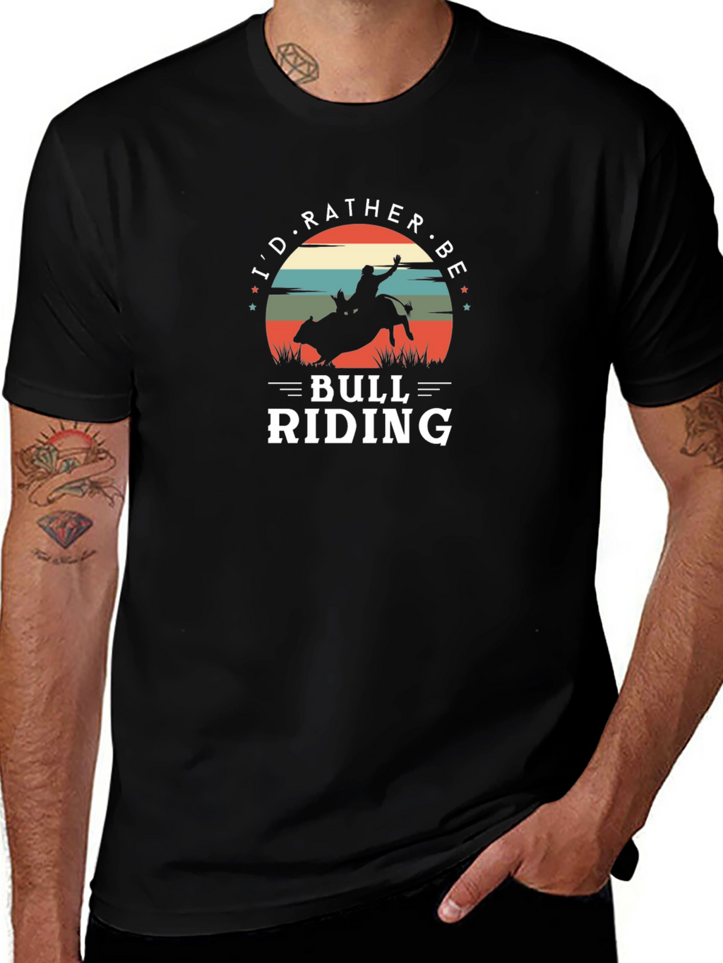 Bull Riding Graphic Tee - Cowboy Rodeo Shirt