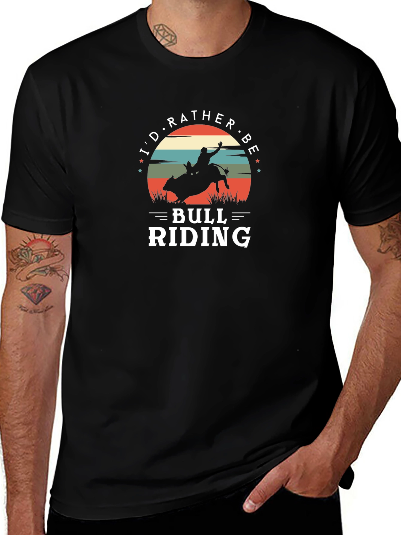 Bull Riding Graphic Tee - Cowboy Rodeo Shirt