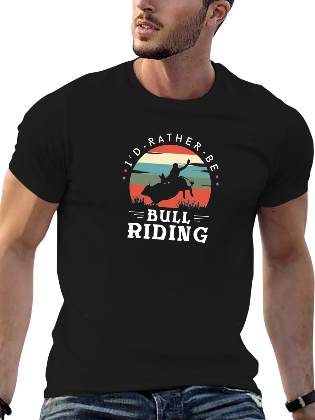 Bull Riding Graphic Tee - Cowboy Rodeo Shirt