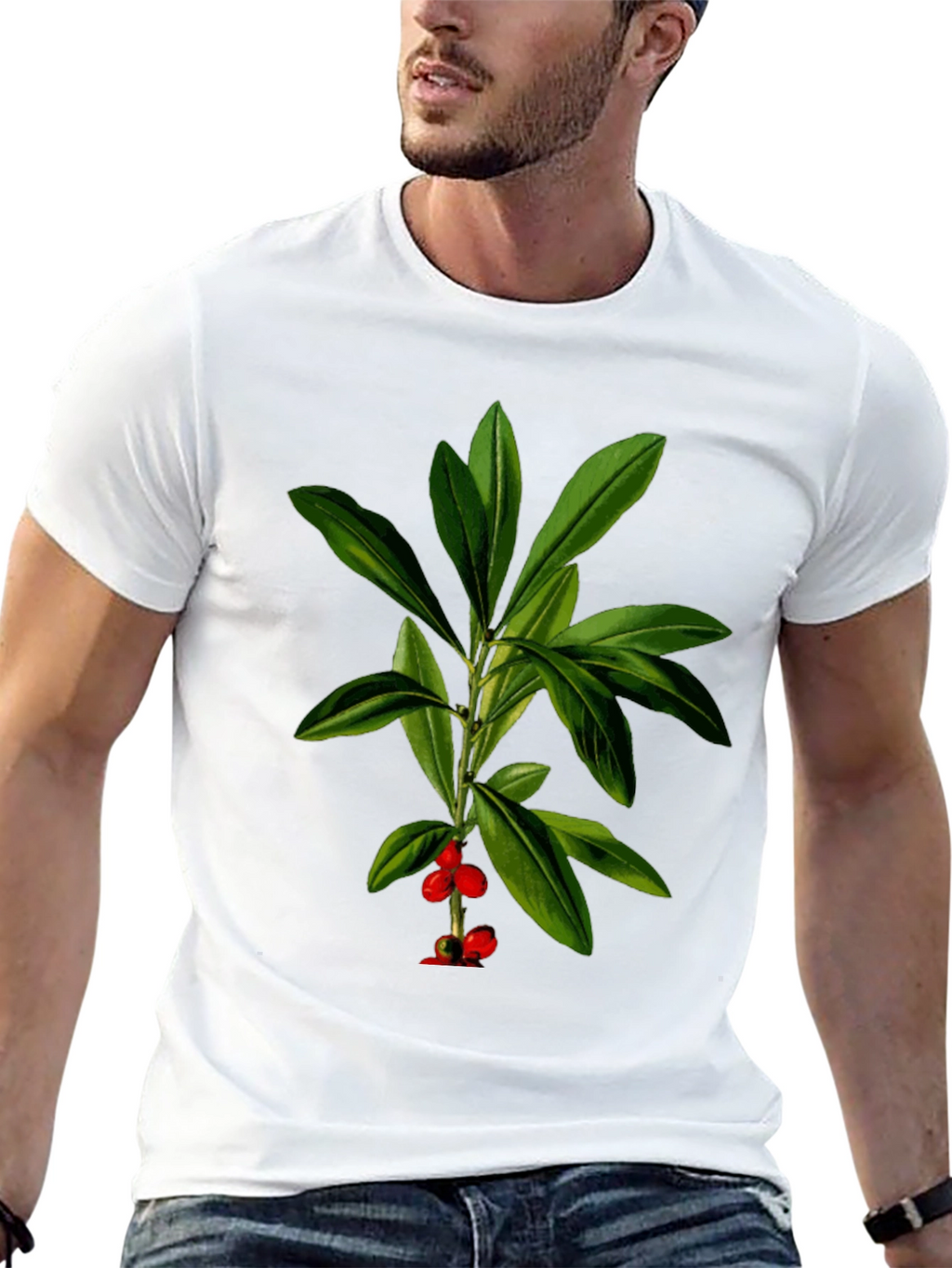 Botanical Berry Graphic Tee - Black Cotton Blend