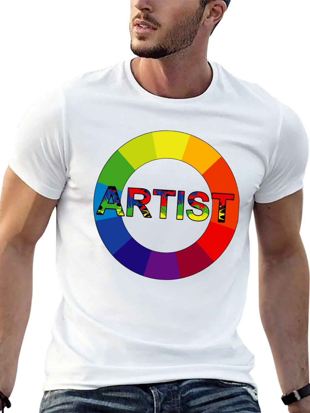 Artist Rainbow Circle Graphic Tee - Black