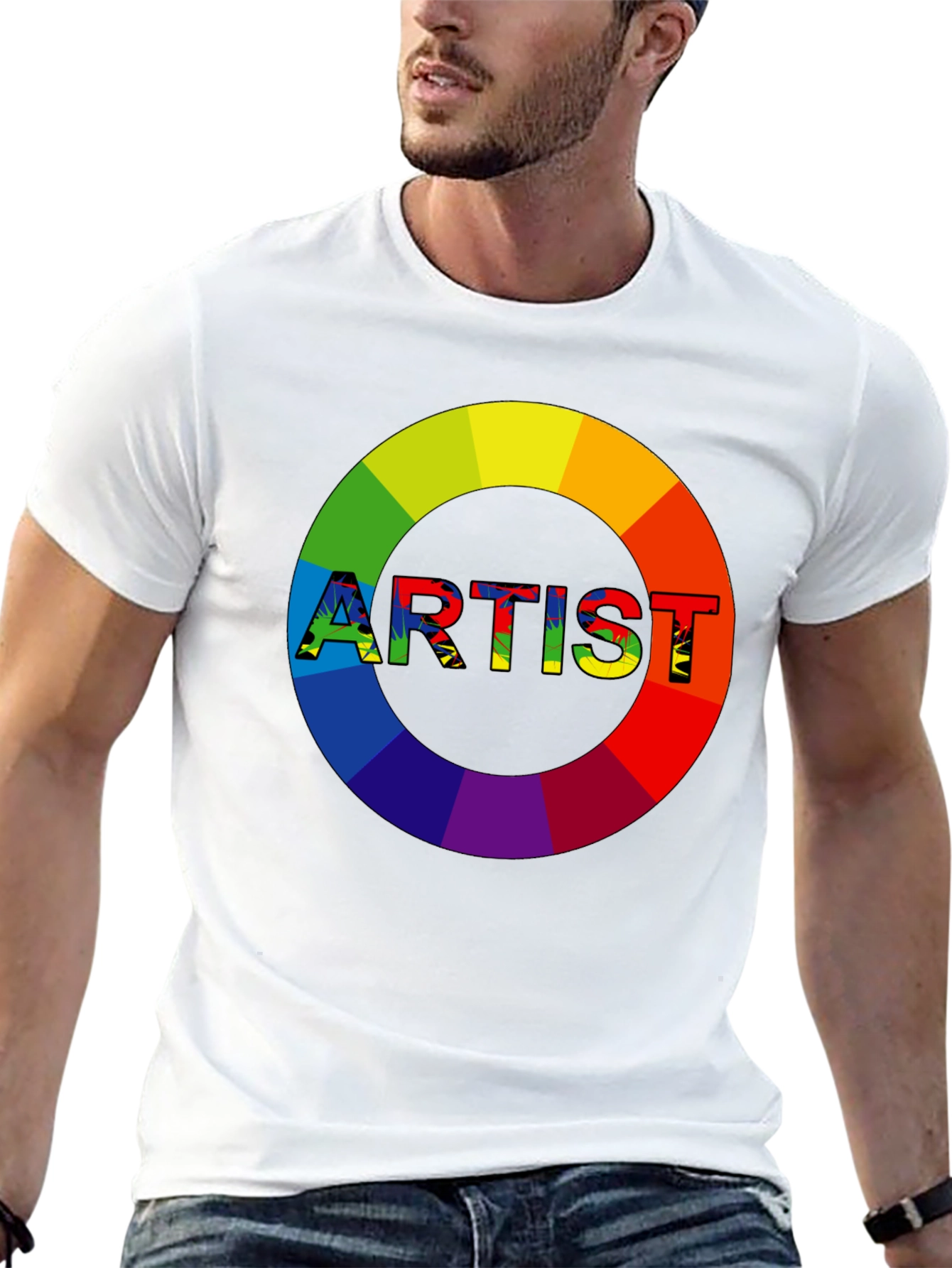 Artist Rainbow Circle Graphic Tee - Black