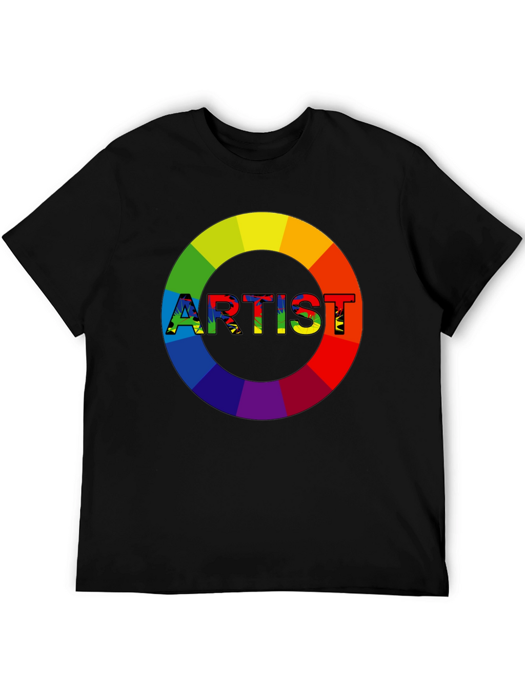Artist Rainbow Circle Graphic Tee - Black