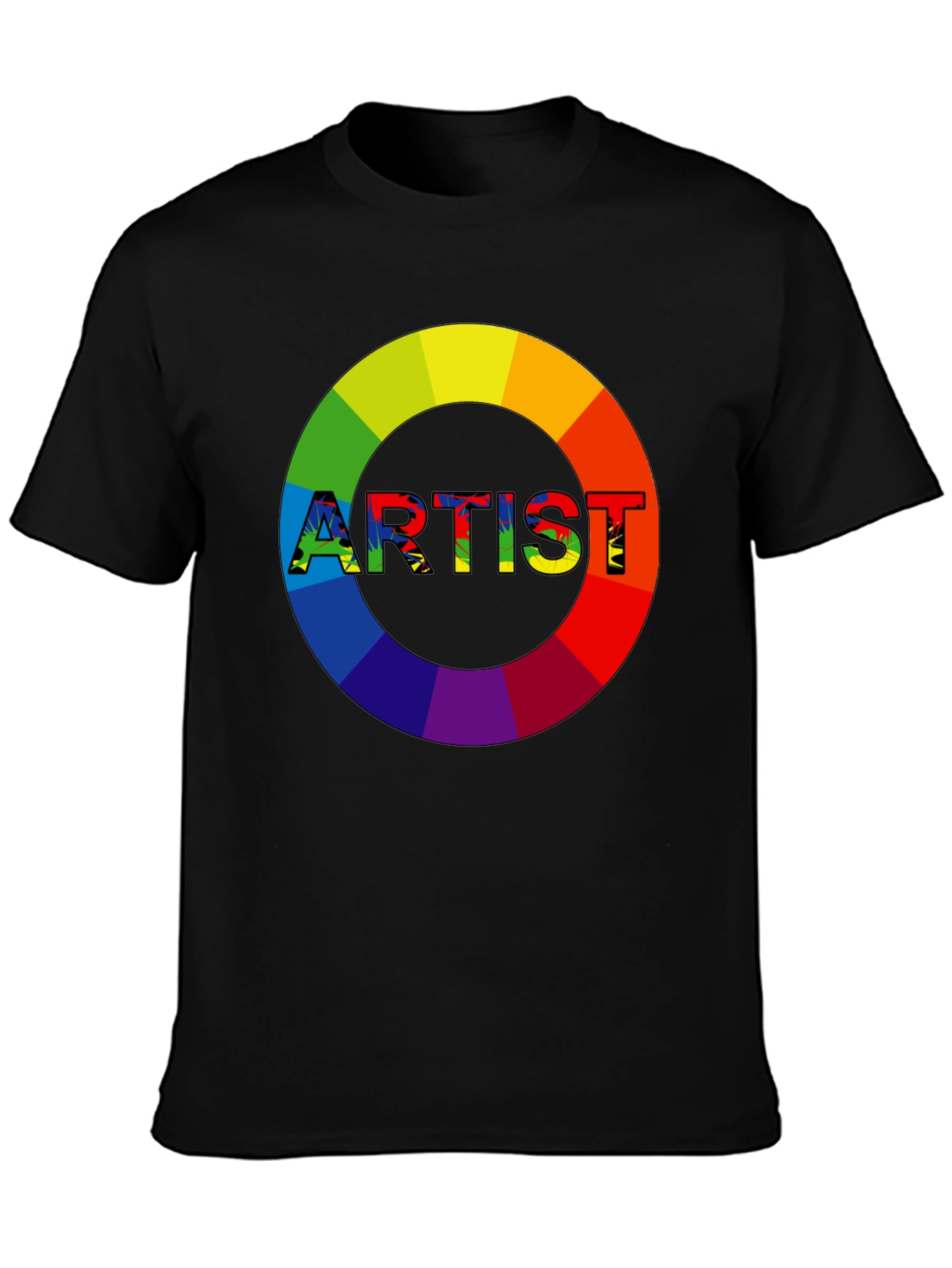 Artist Rainbow Circle Graphic Tee - Black
