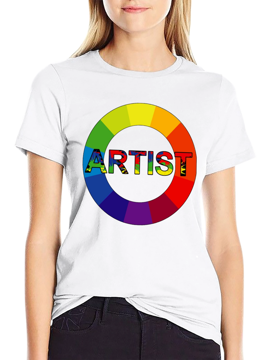 Artist Rainbow Circle Graphic Tee - Black