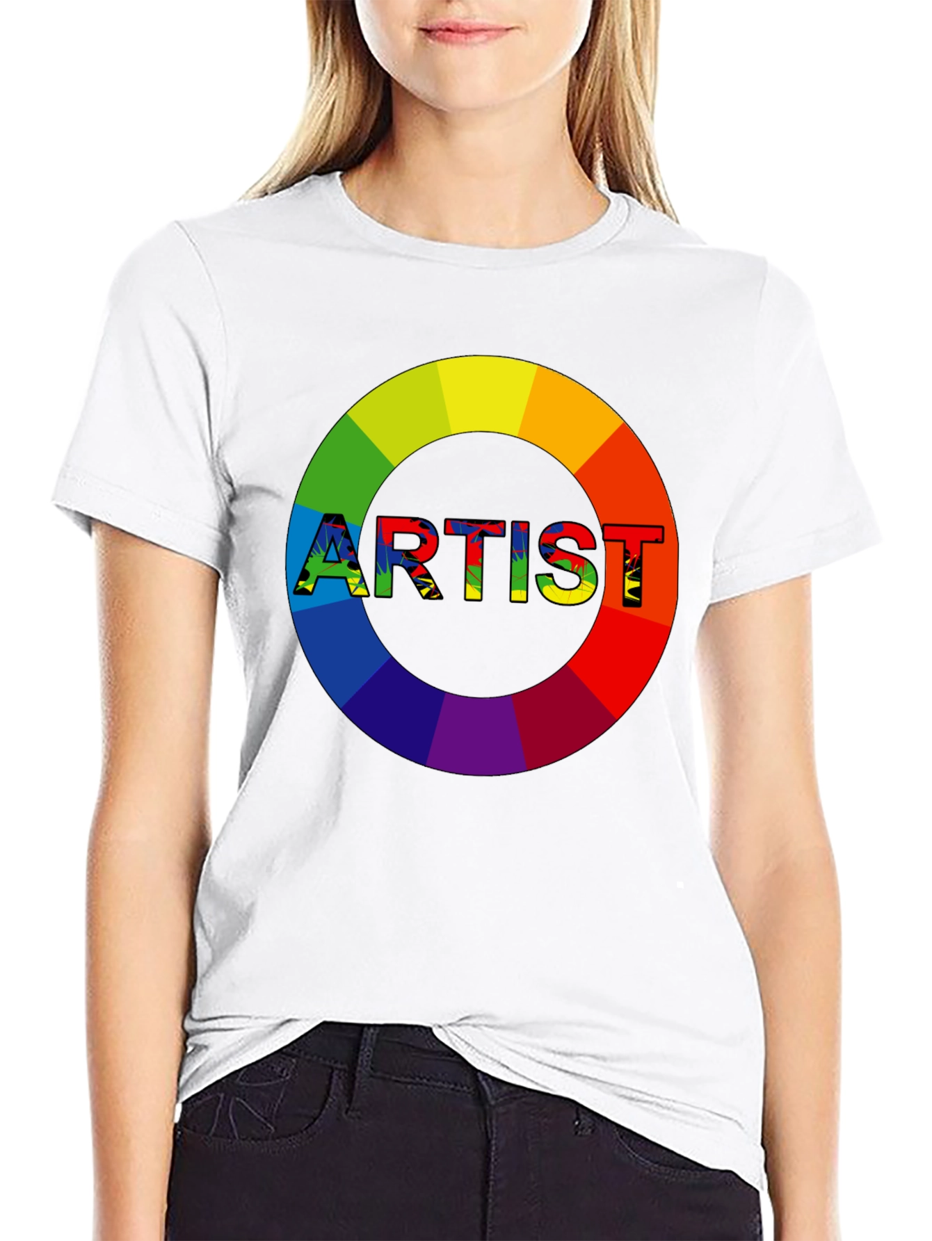 Artist Rainbow Circle Graphic Tee - Black