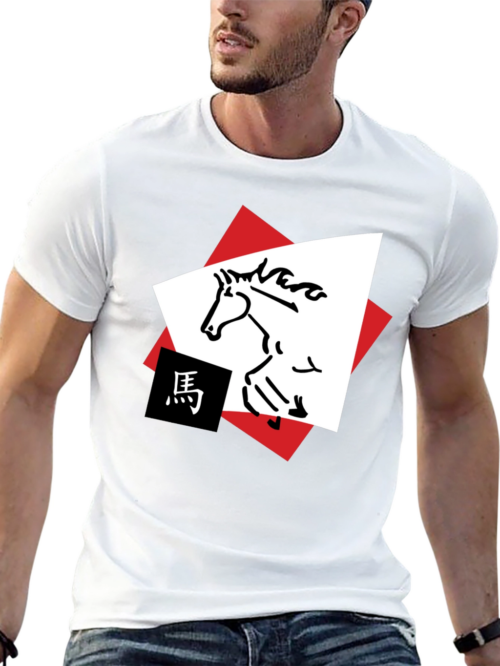 Horse Graphic Tee - Abstract Animal Design Shirt