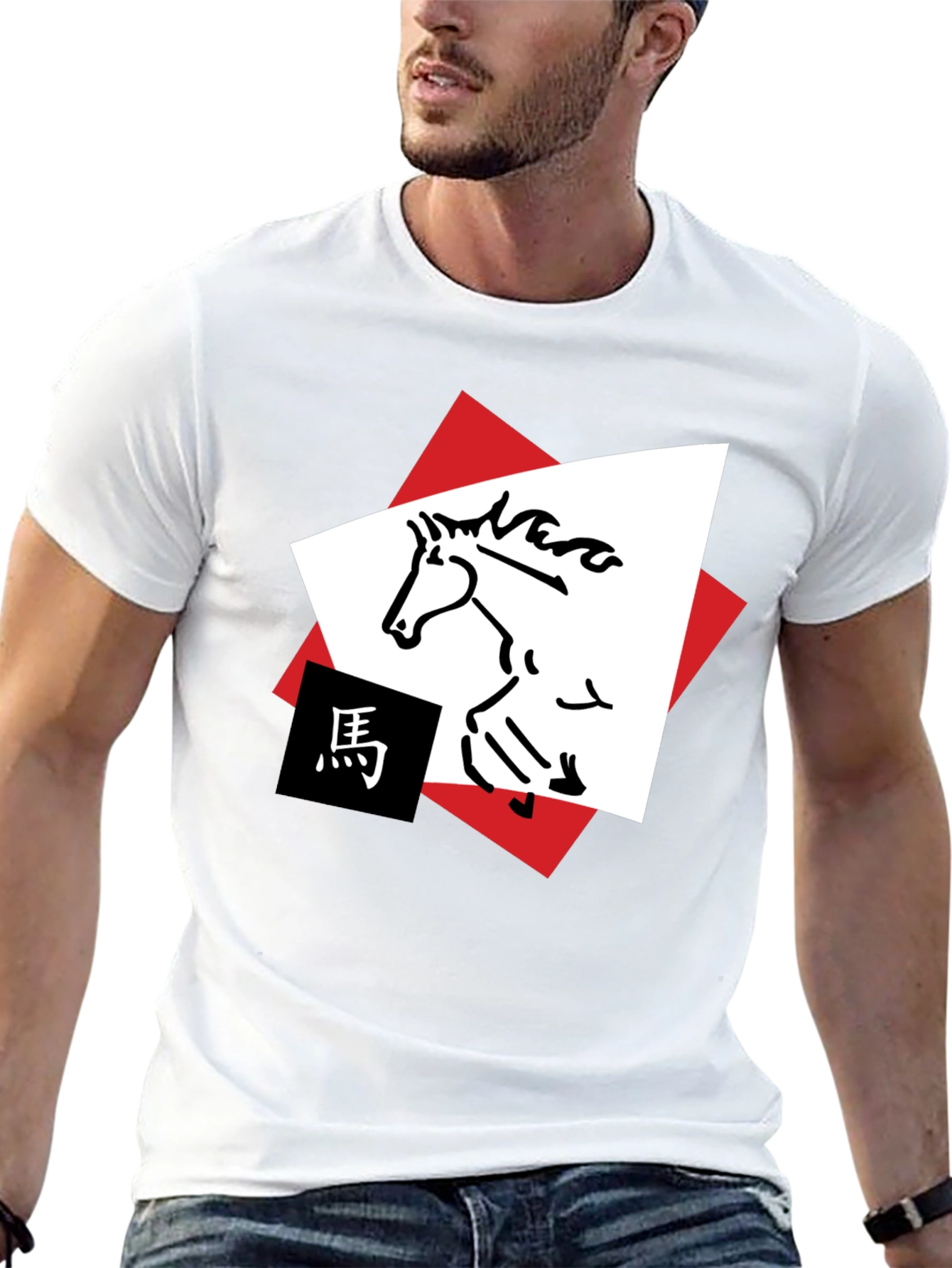 Horse Graphic Tee - Abstract Animal Design Shirt
