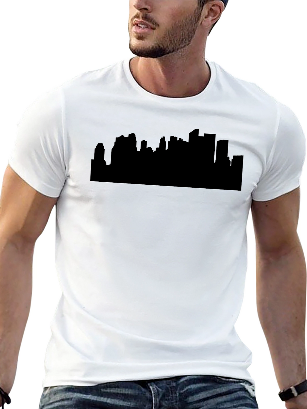 Cityscape Silhouette Black T-Shirt