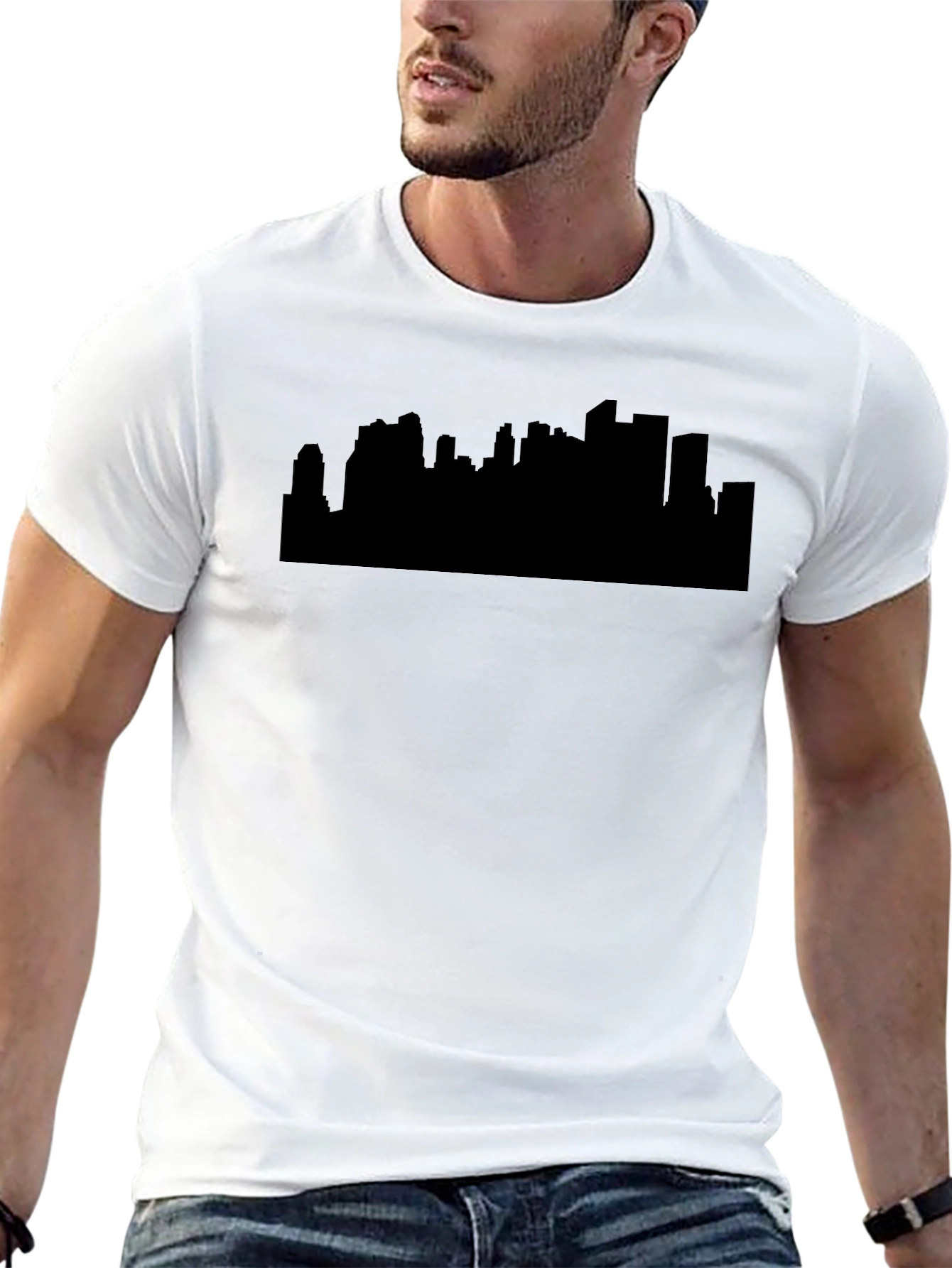 Cityscape Silhouette Black T-Shirt