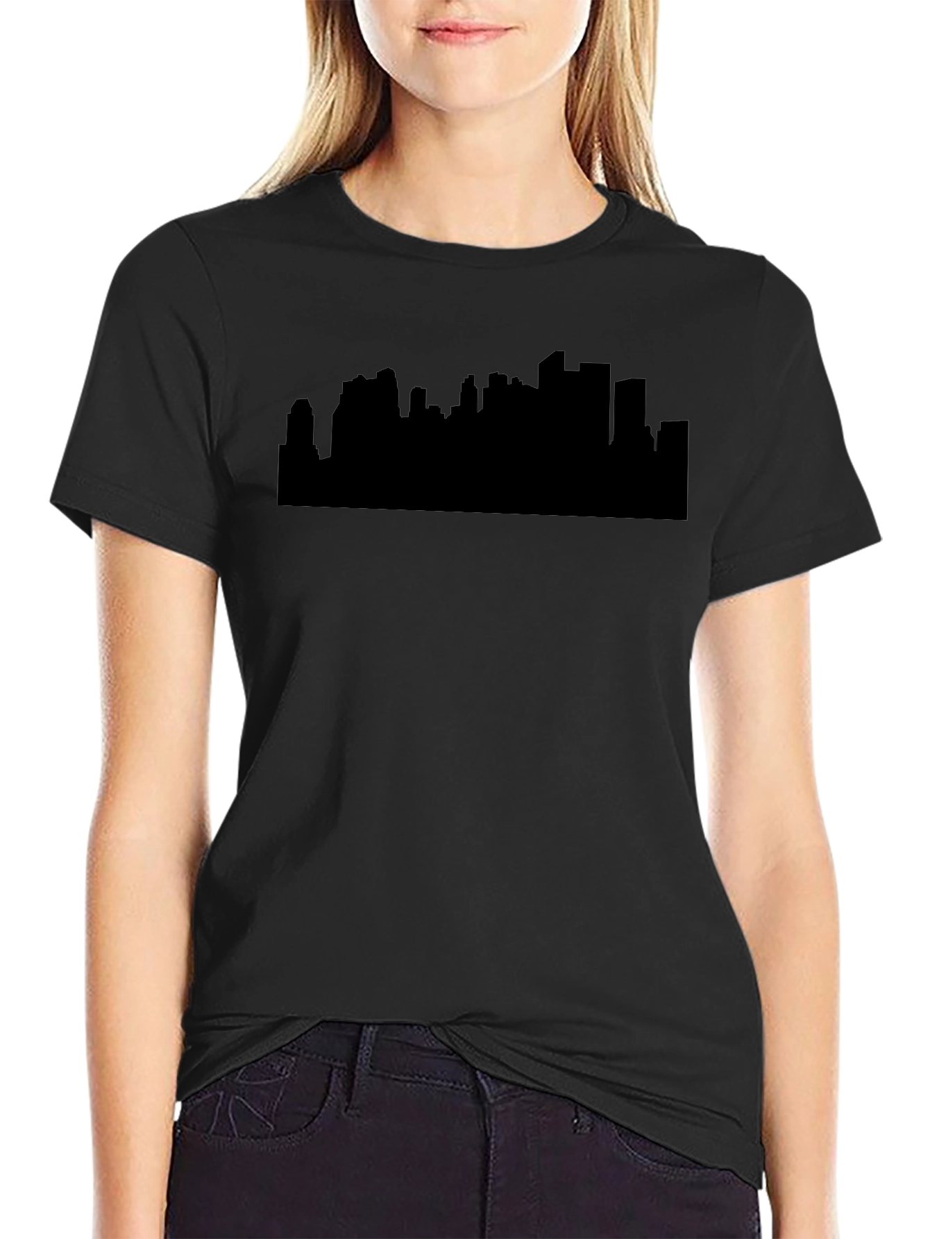 Cityscape Silhouette Black T-Shirt