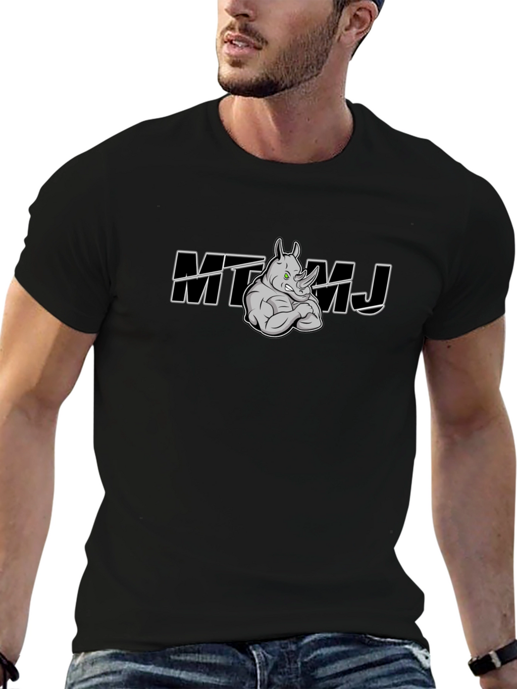 MT Rhino MJ Black Graphic T-Shirt