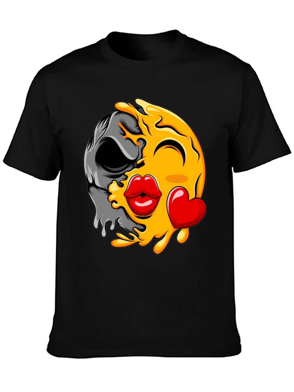 Emoji Kiss Skull T-Shirt