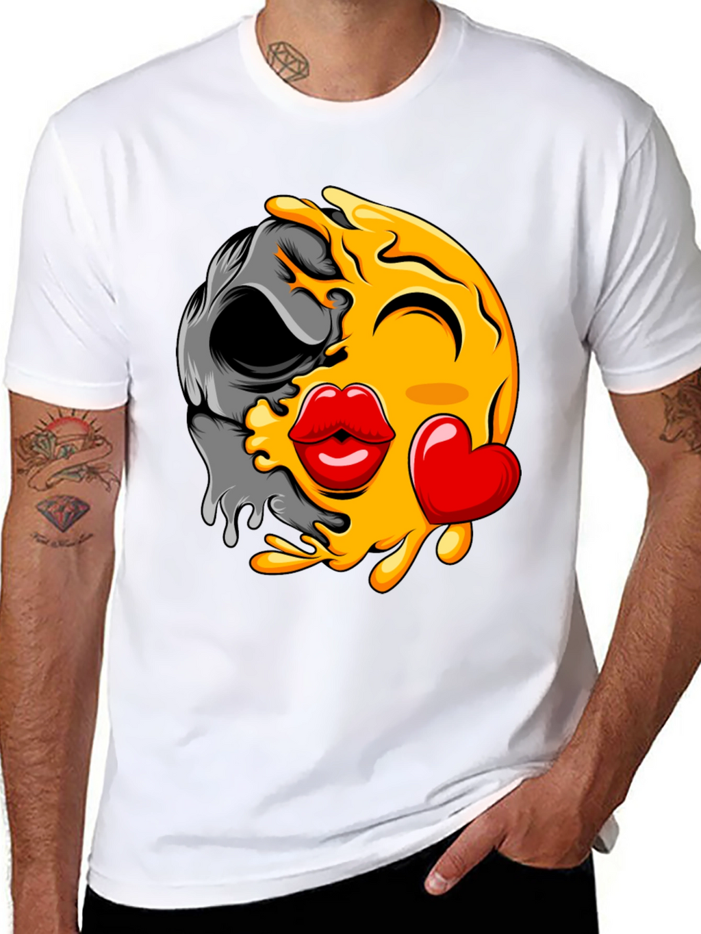 Emoji Kiss Skull T-Shirt