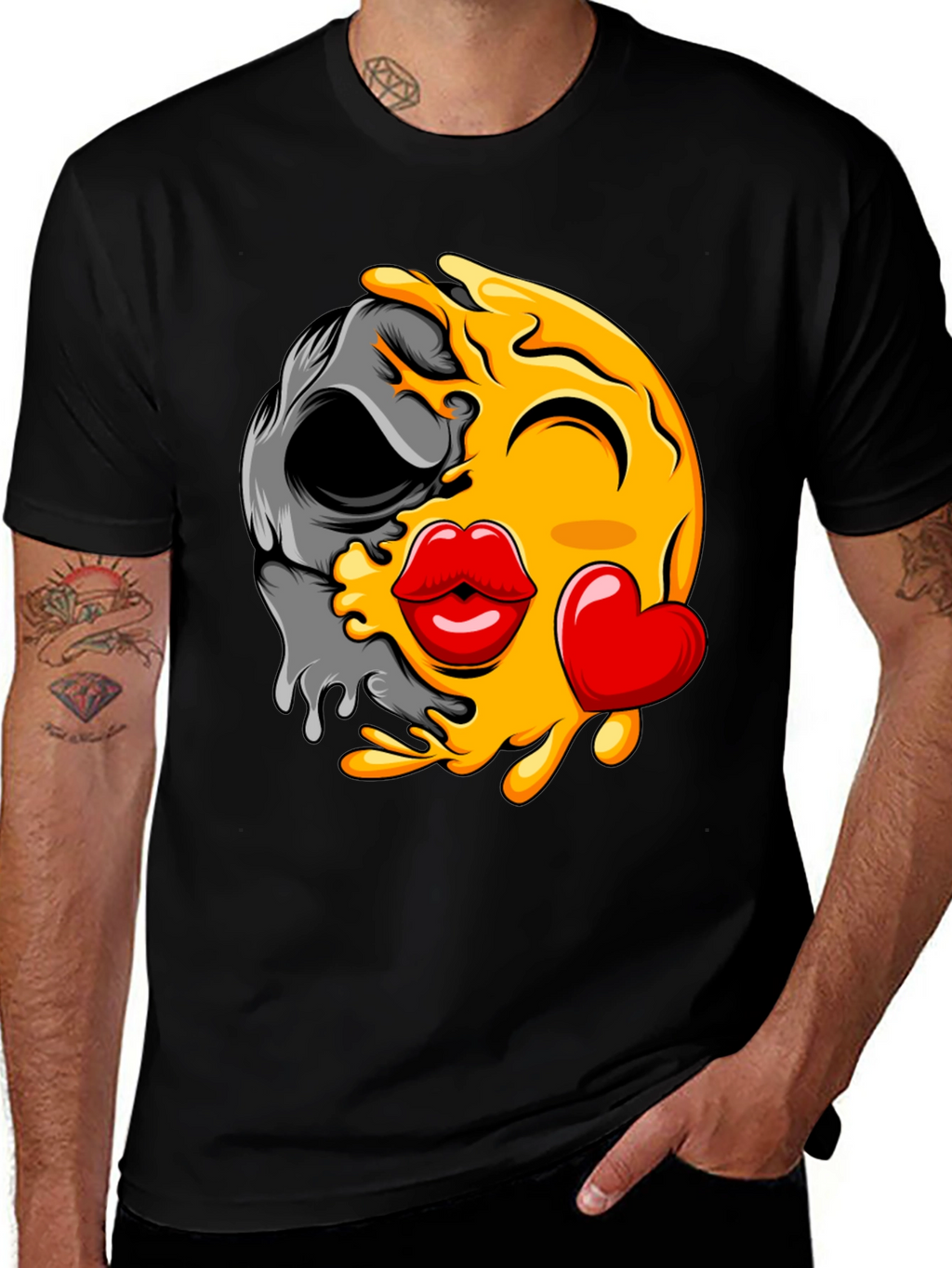 Emoji Kiss Skull T-Shirt