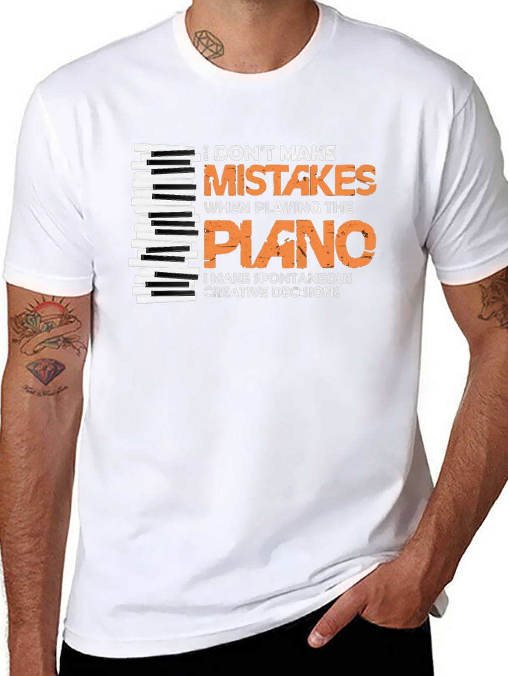 Funny Piano Player T-Shirt - I Dont Make Mistakes!