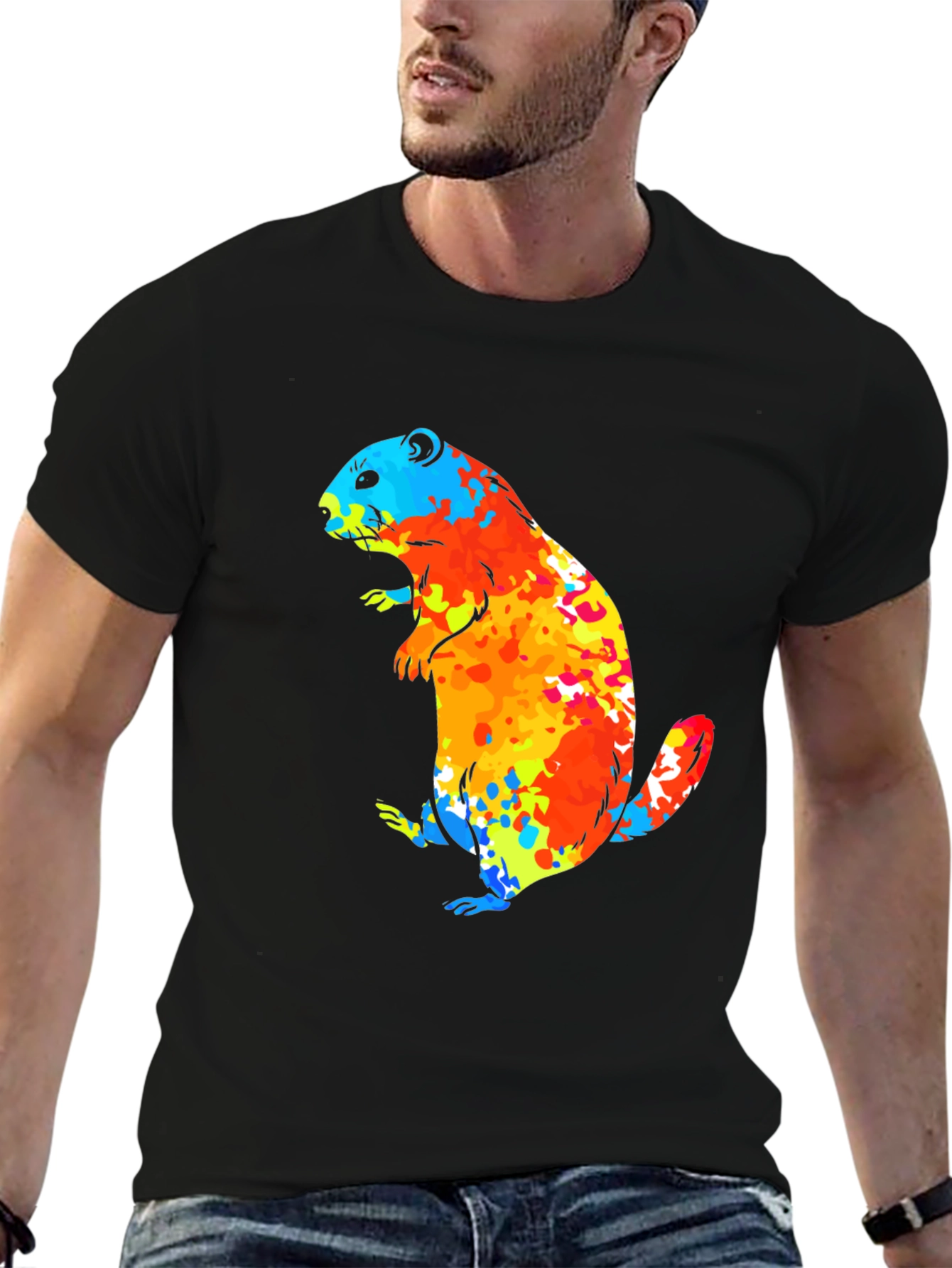 Vibrant Groundhog Graphic T-Shirt