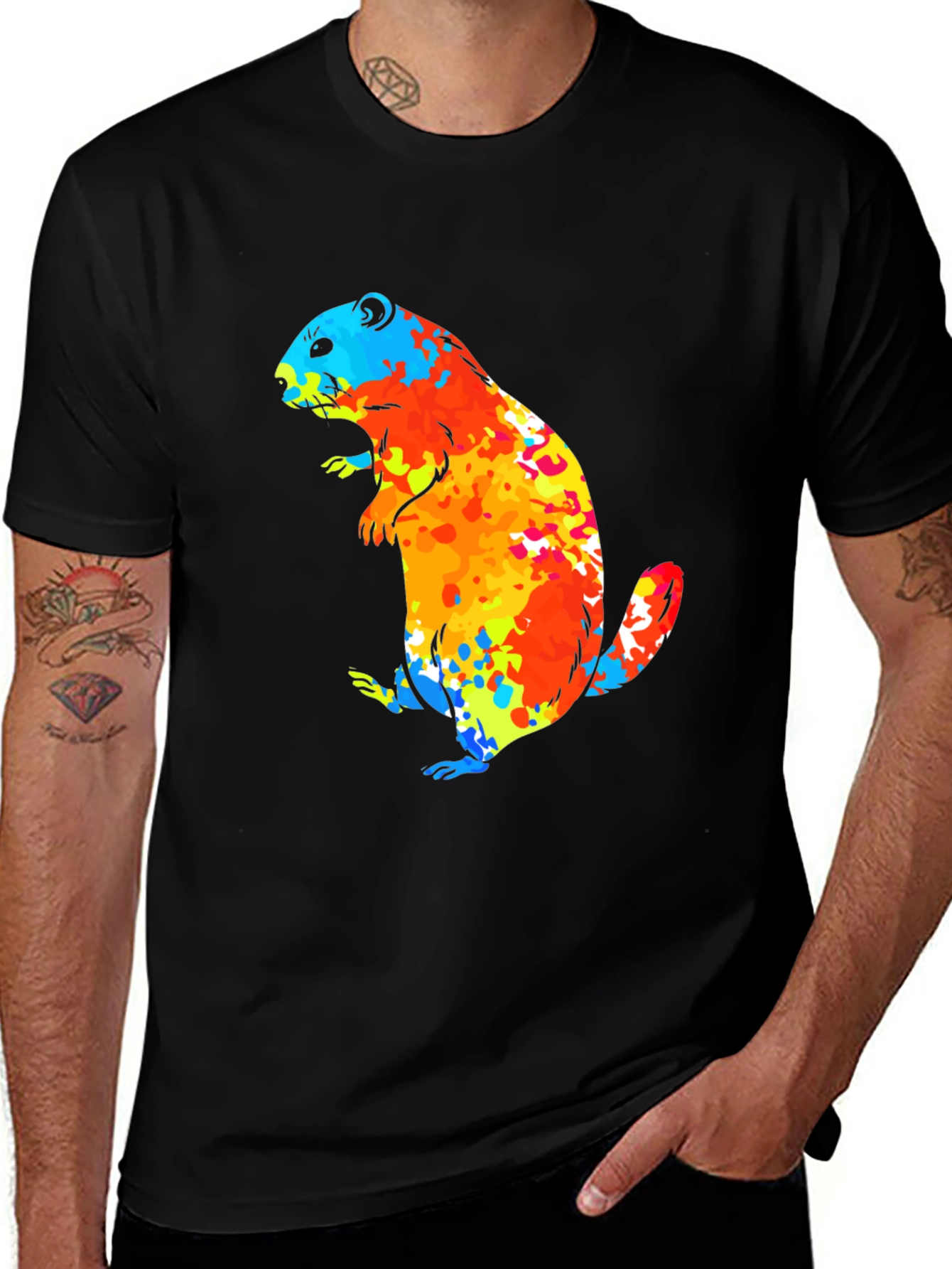 Vibrant Groundhog Graphic T-Shirt