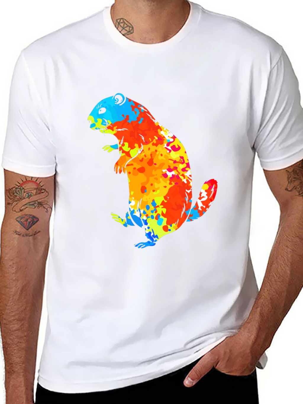 Vibrant Groundhog Graphic T-Shirt