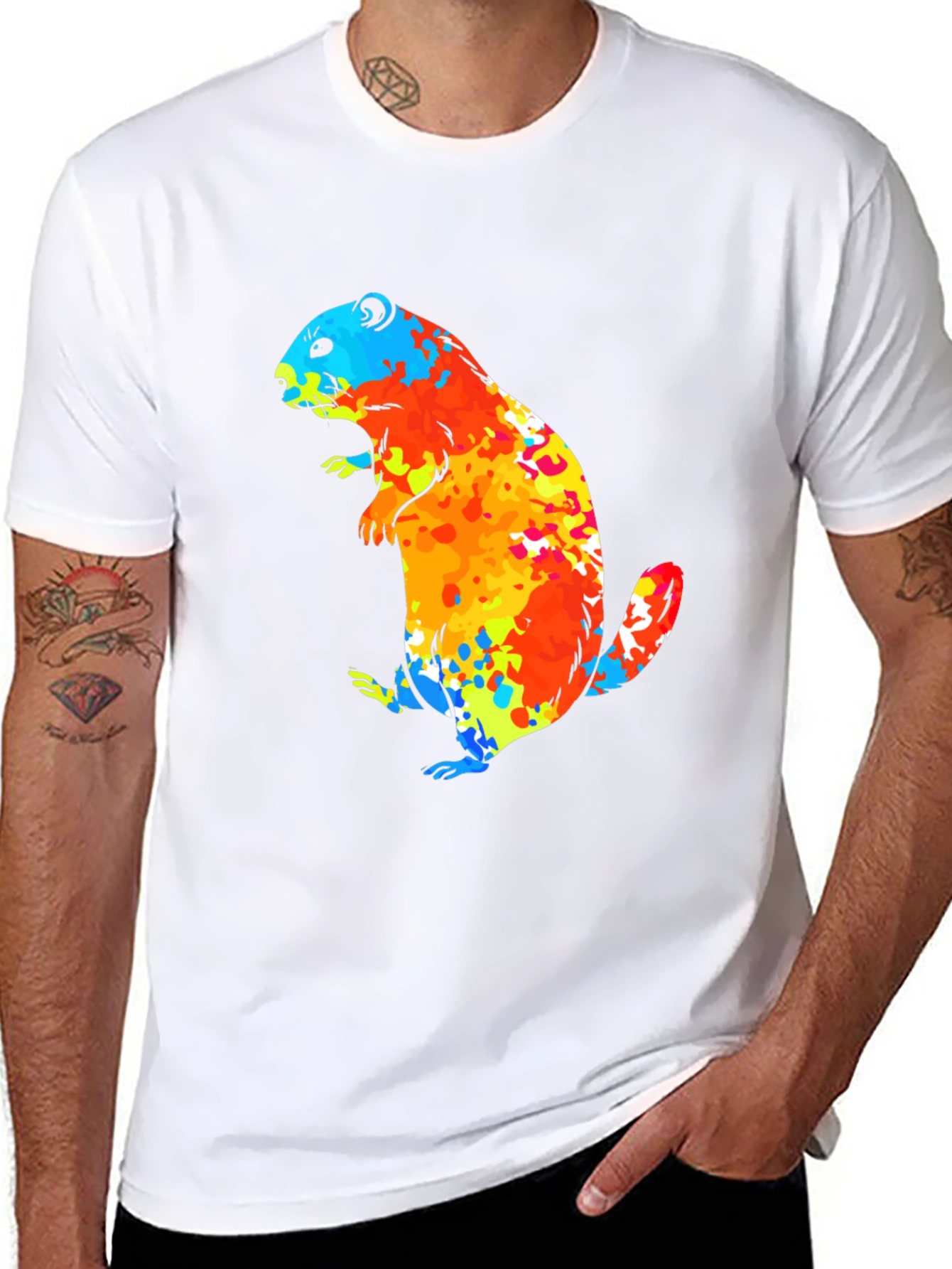 Vibrant Groundhog Graphic T-Shirt
