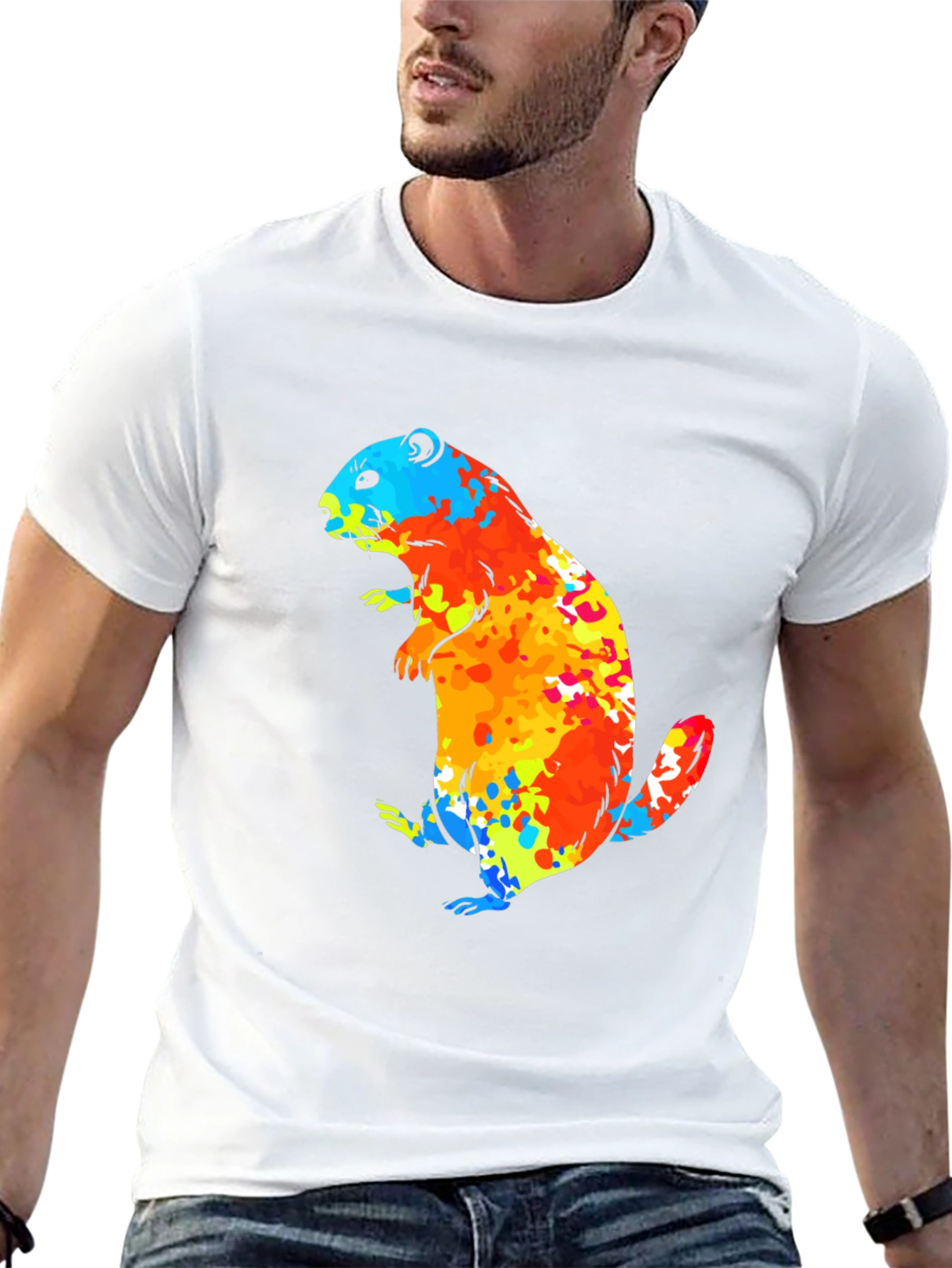 Vibrant Groundhog Graphic T-Shirt
