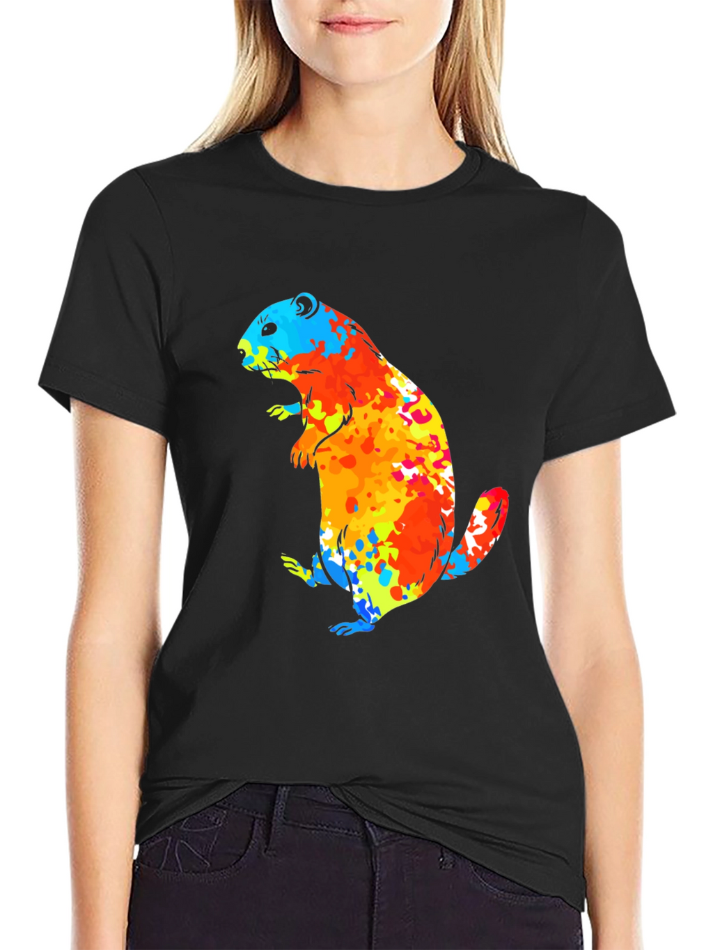 Vibrant Groundhog Graphic T-Shirt