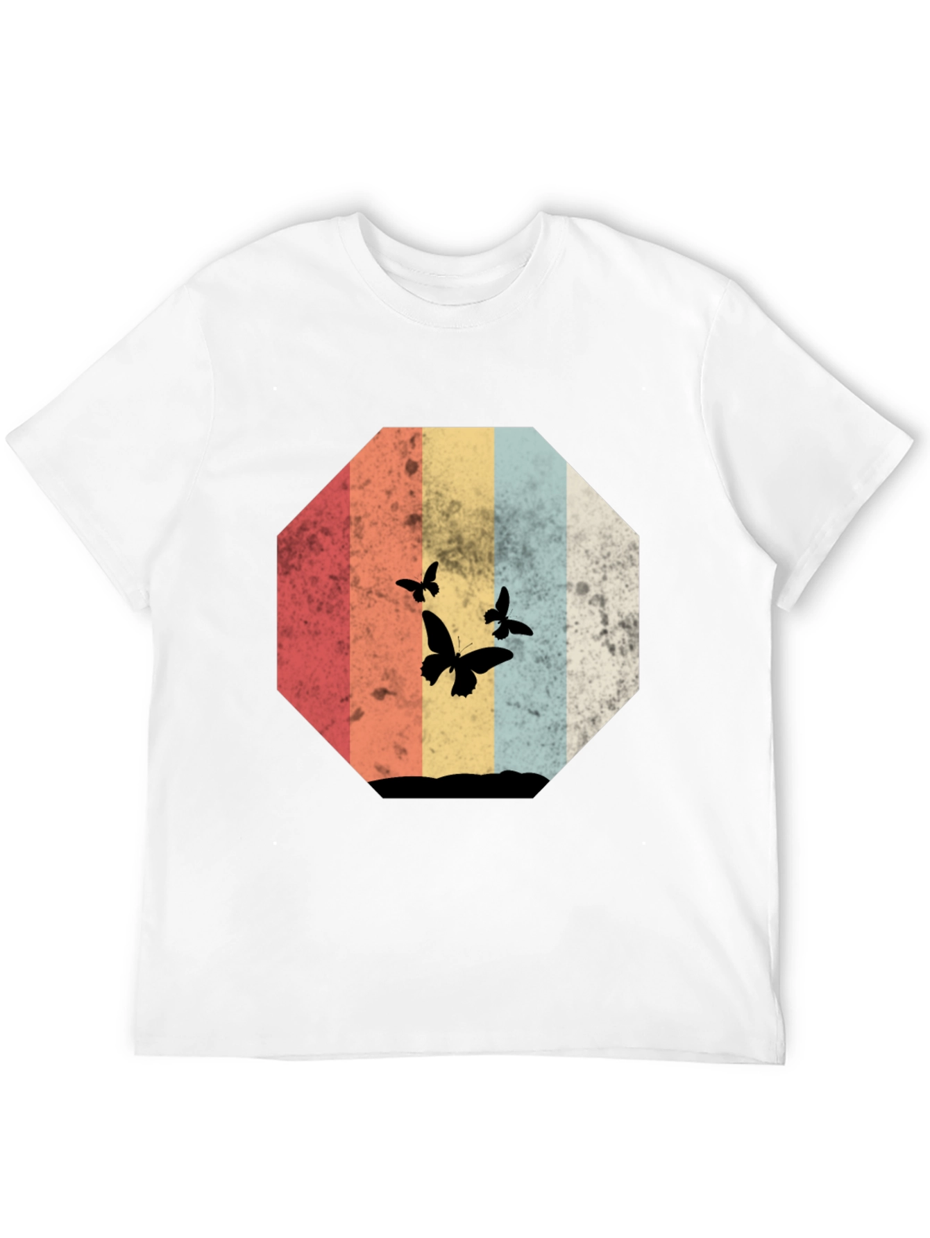 Retro Butterfly Silhouette Graphic Tee