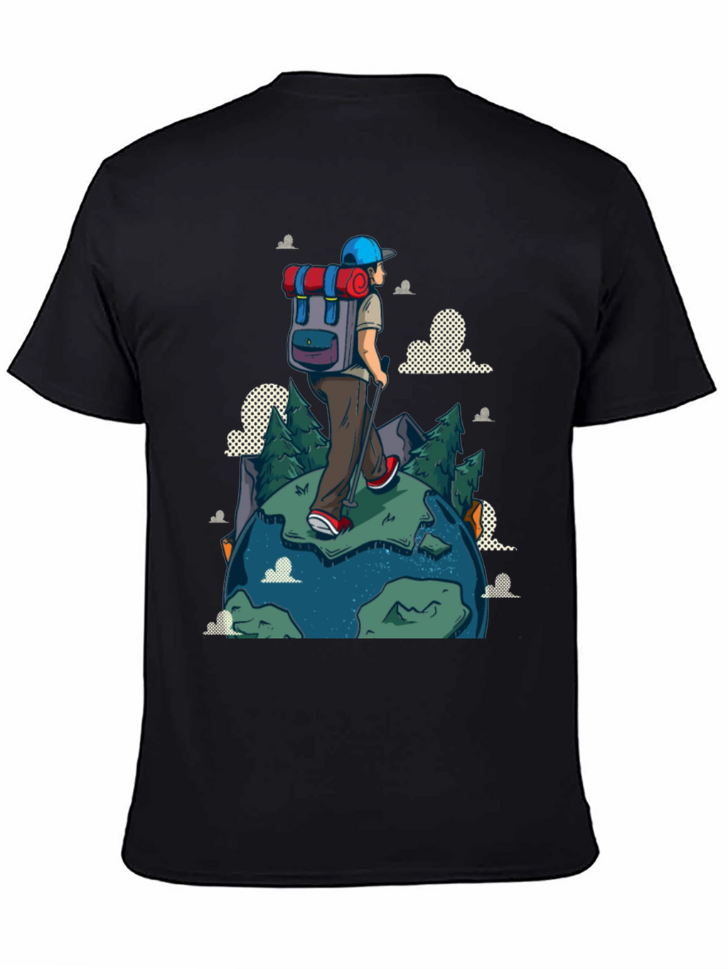 Hiker Graphic Print Black T-Shirt