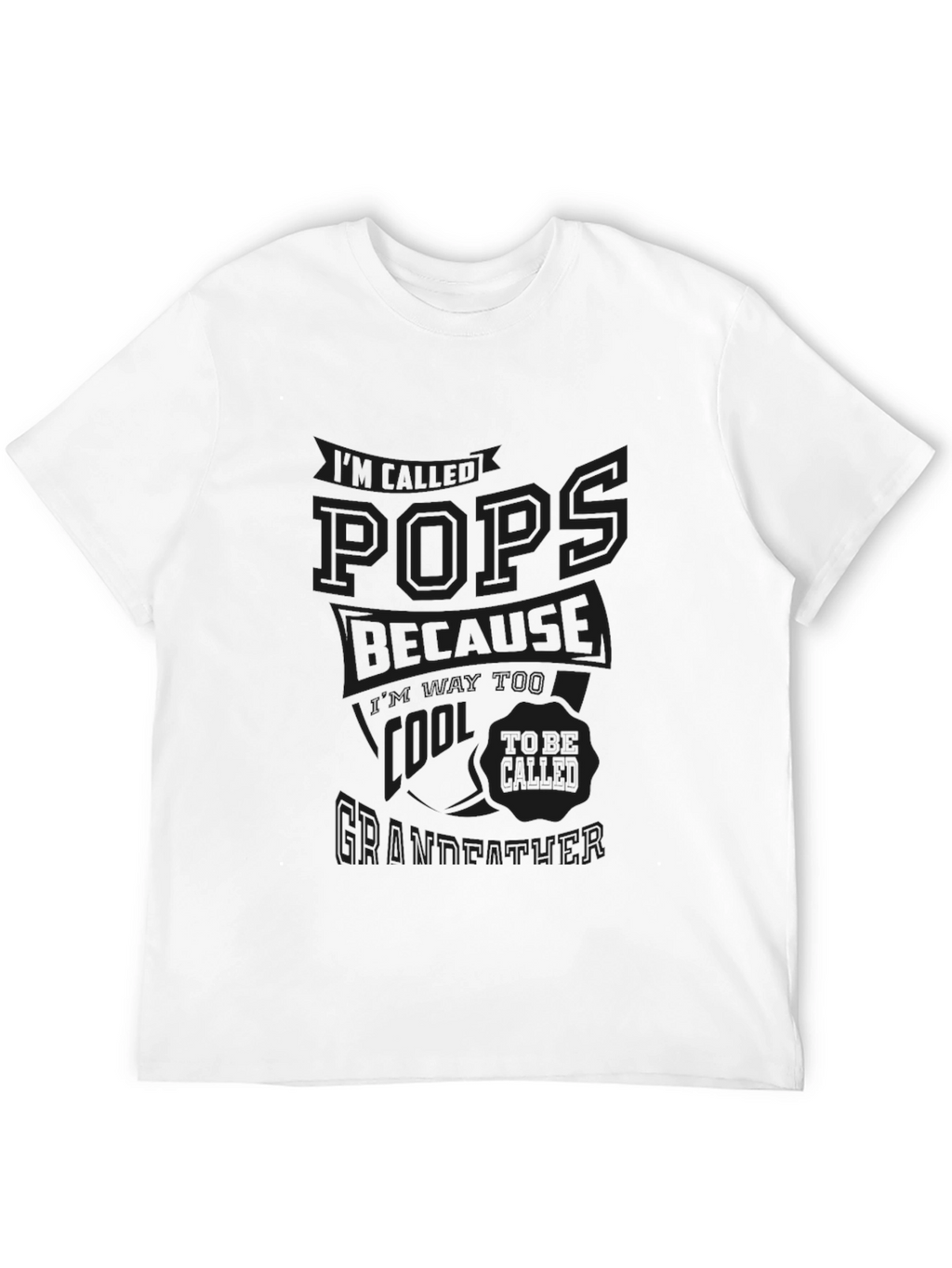 Cool Pops Grandfather Black Graphic Tee Shirt