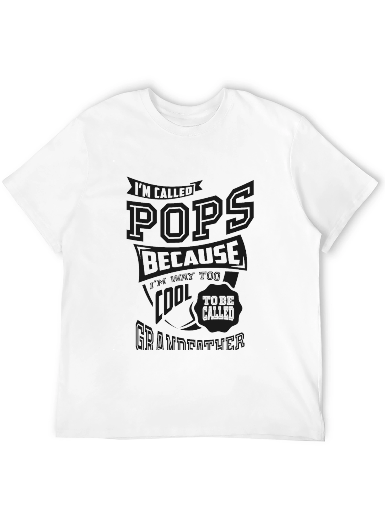 Cool Pops Grandfather Black Graphic Tee Shirt