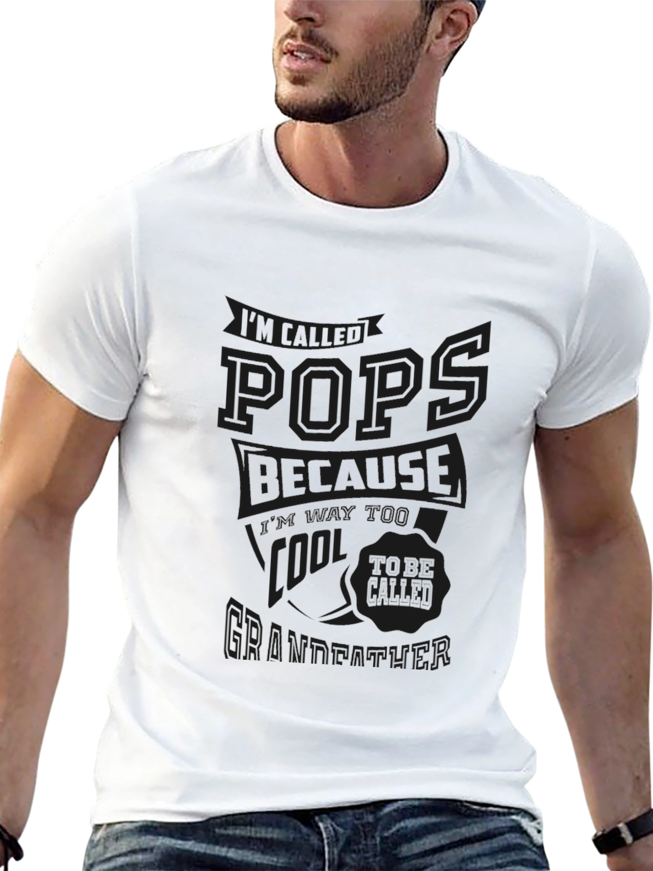 Cool Pops Grandfather Black Graphic Tee Shirt