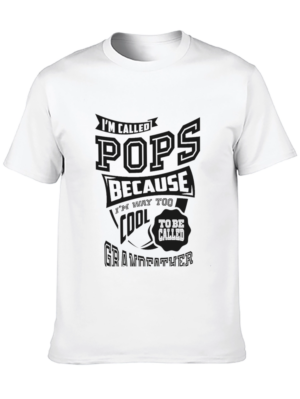 Cool Pops Grandfather Black Graphic Tee Shirt