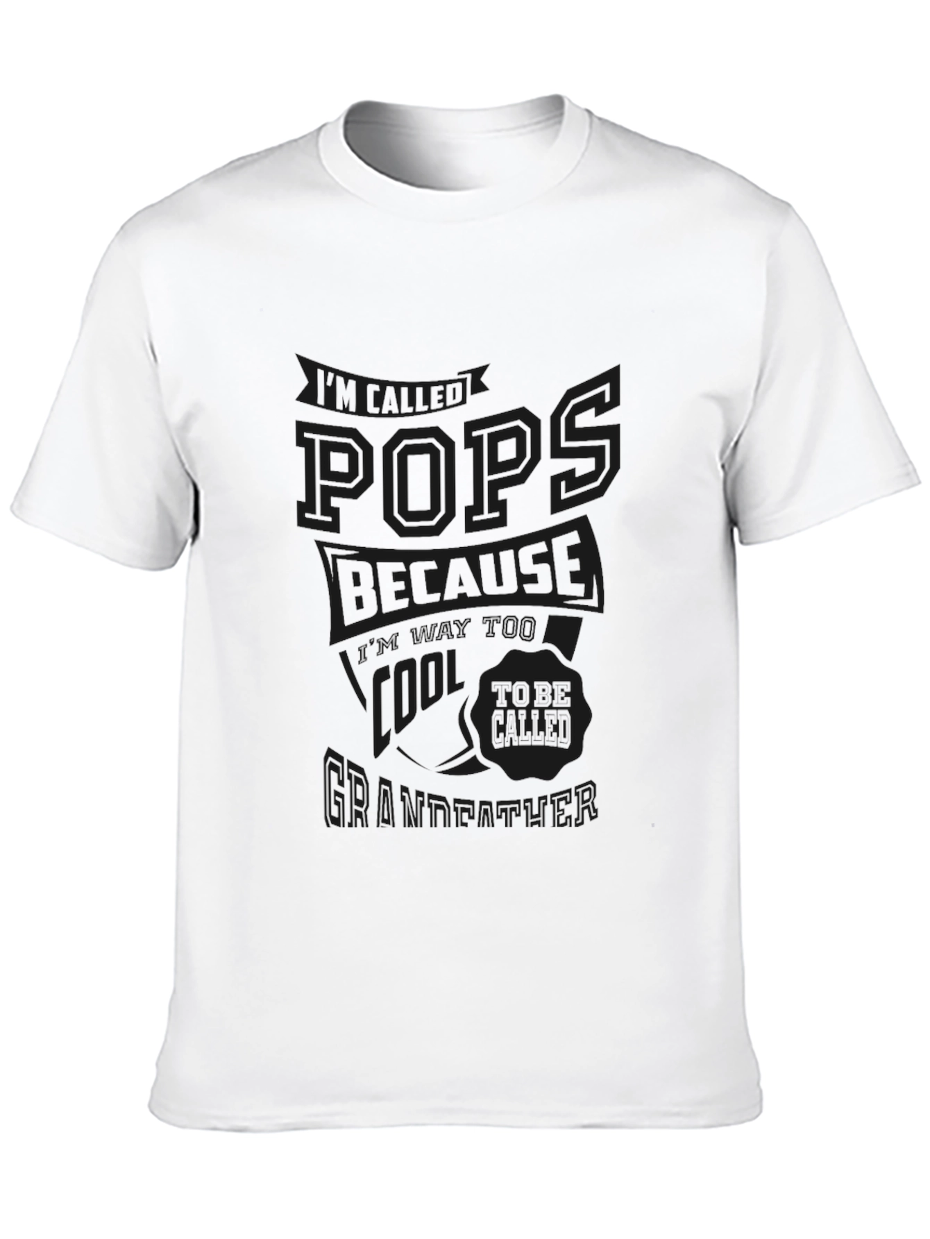 Cool Pops Grandfather Black Graphic Tee Shirt