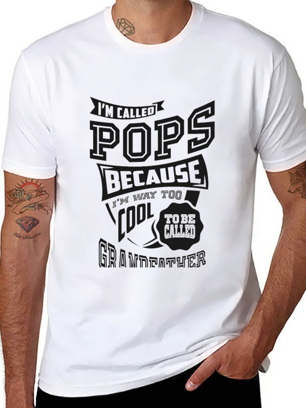 Cool Pops Grandfather Black Graphic Tee Shirt