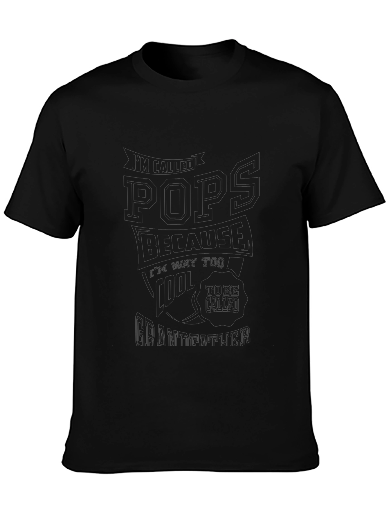 Cool Pops Grandfather Black Graphic Tee Shirt
