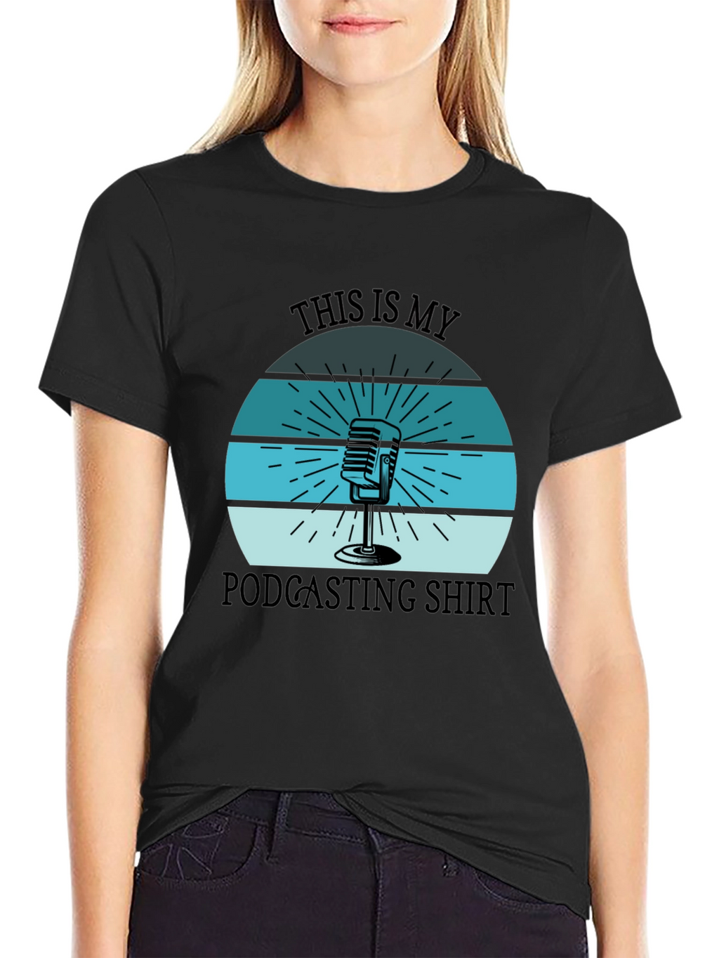 This is My Podcasting Shirt - Retro Microphone Tee