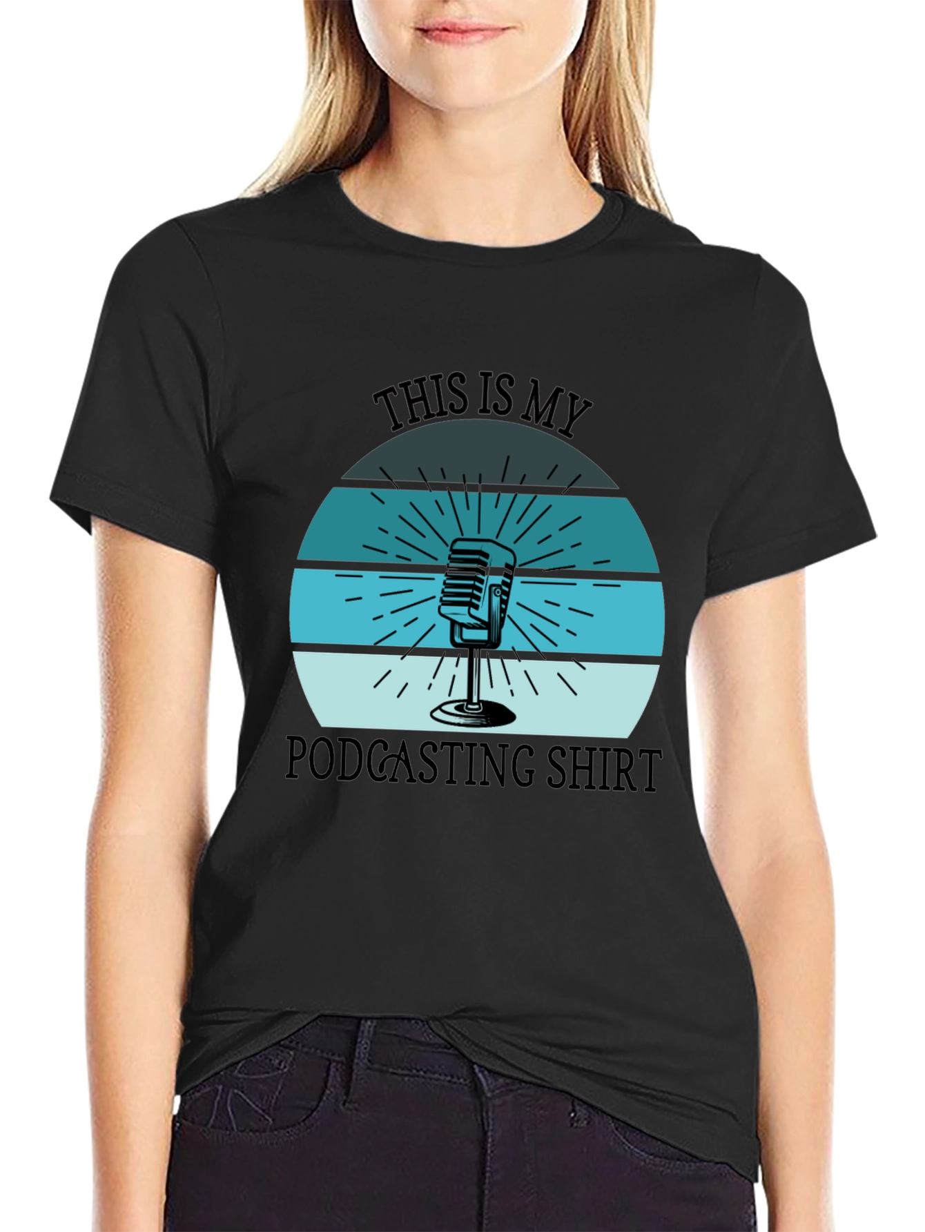 This is My Podcasting Shirt - Retro Microphone Tee