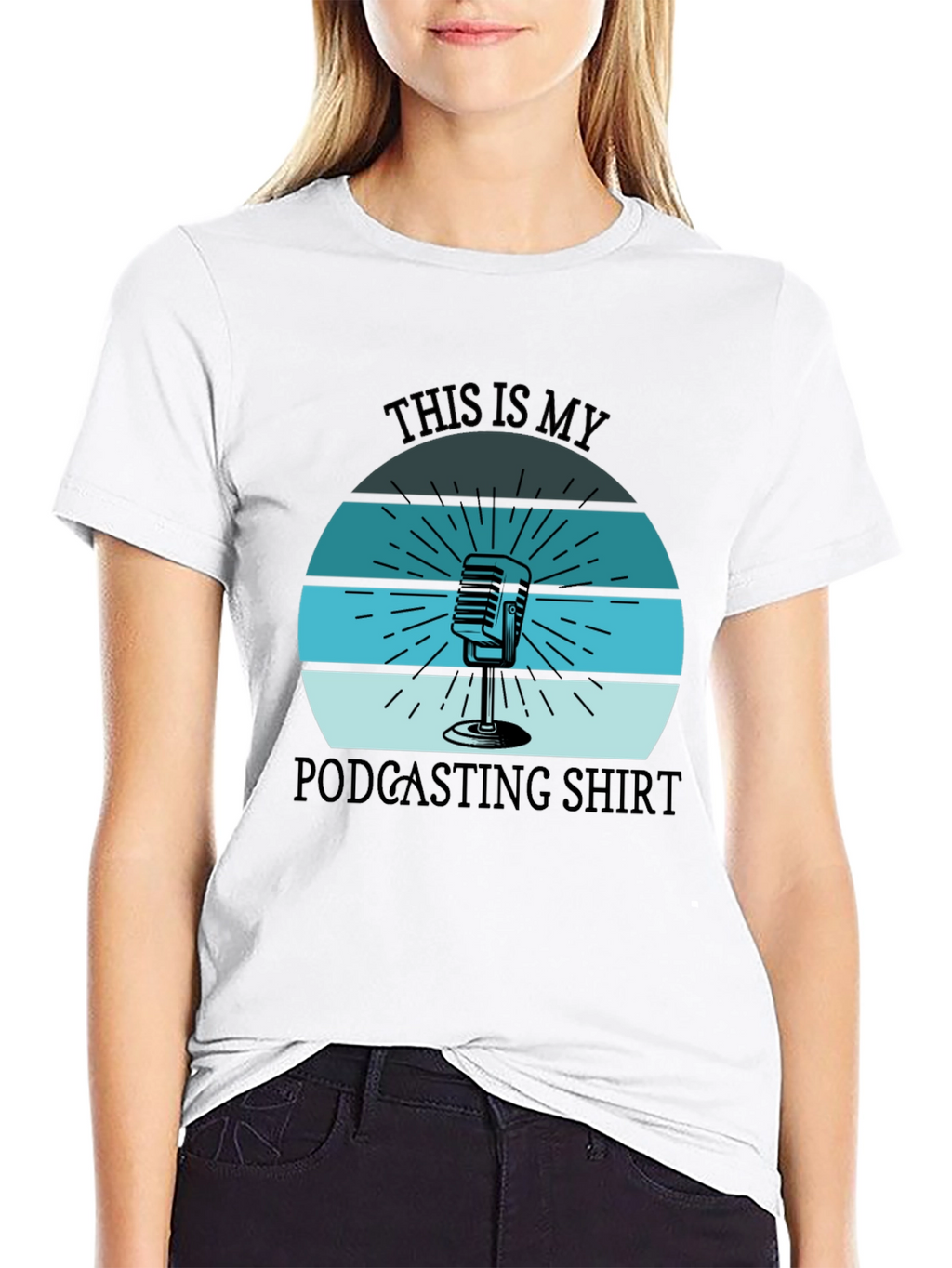 This is My Podcasting Shirt - Retro Microphone Tee