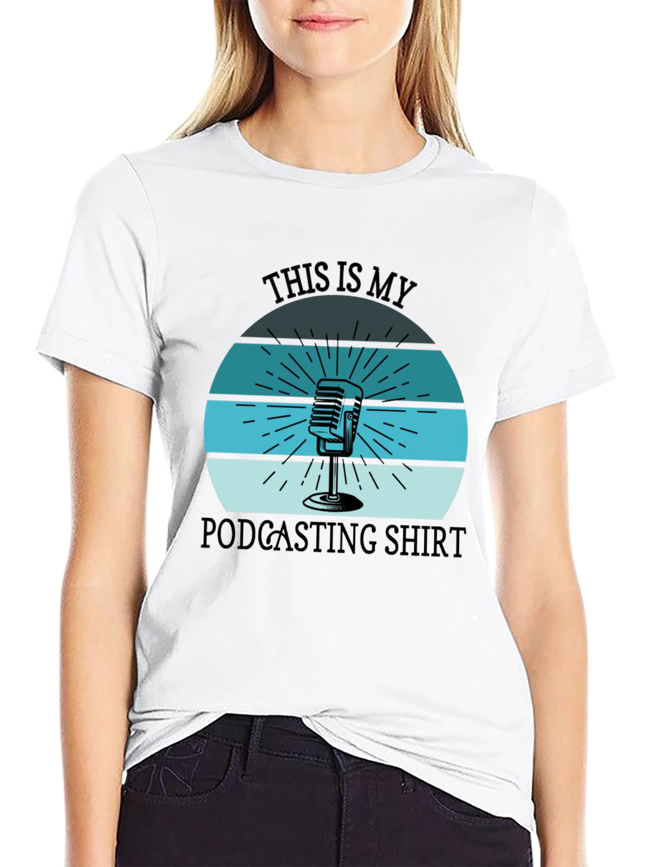 This is My Podcasting Shirt - Retro Microphone Tee