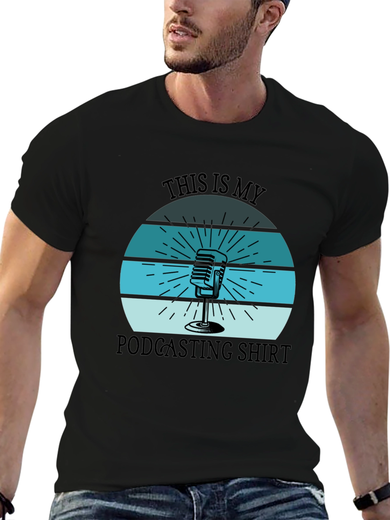 This is My Podcasting Shirt - Retro Microphone Tee