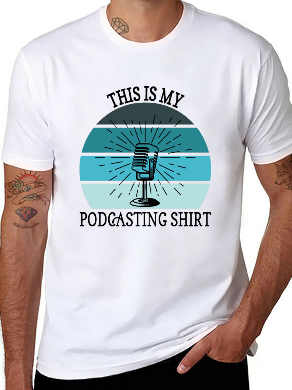 This is My Podcasting Shirt - Retro Microphone Tee