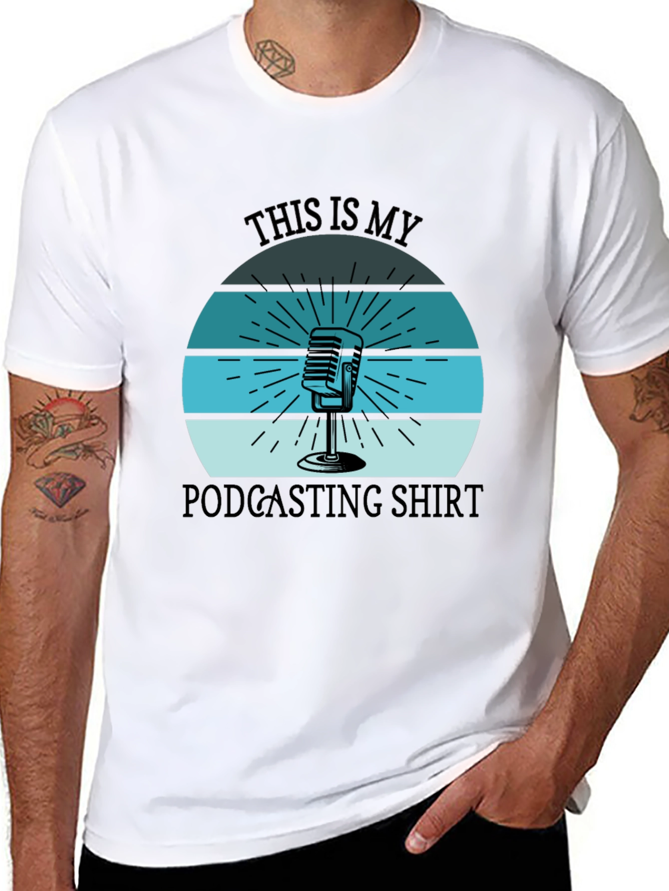 This is My Podcasting Shirt - Retro Microphone Tee