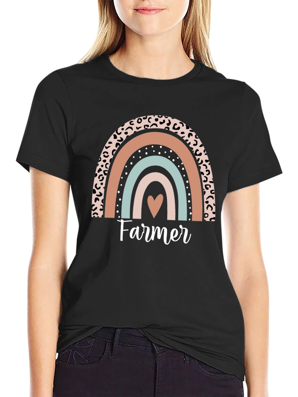 Farmer Heart Rainbow Graphic Tee