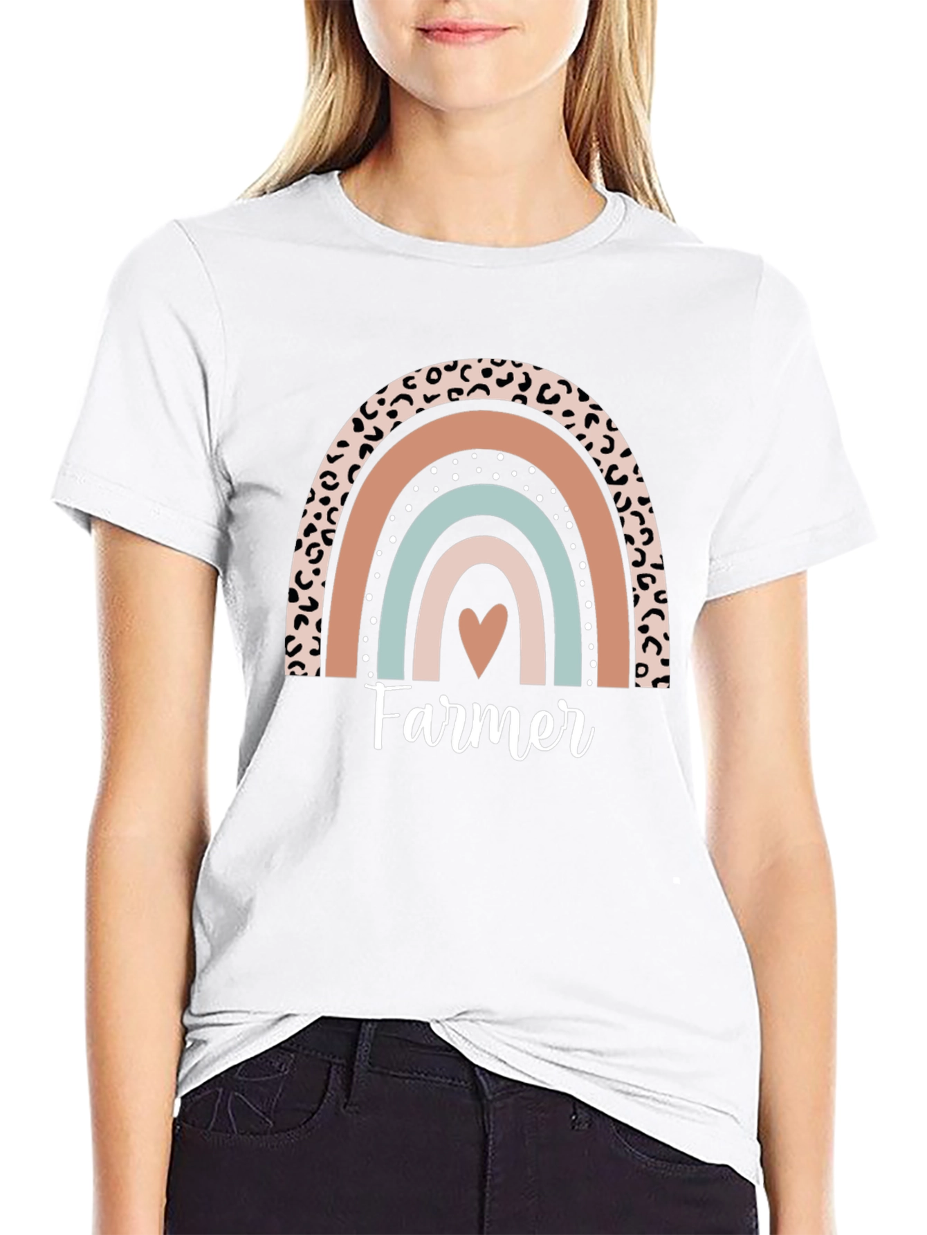 Farmer Heart Rainbow Graphic Tee