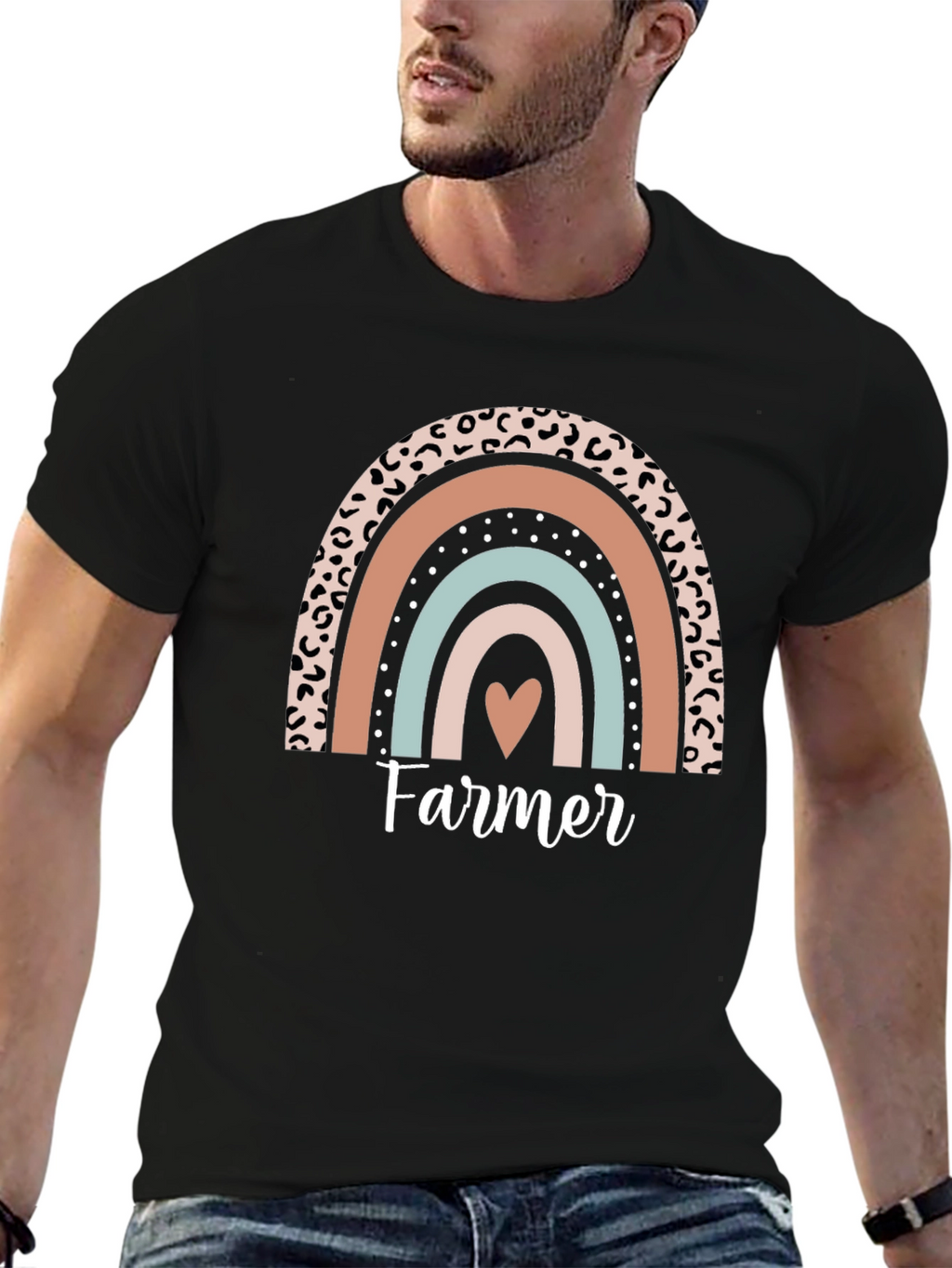 Farmer Heart Rainbow Graphic Tee